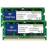 Timetec Kit De 8 Gb (2 X 4 Gb) Ddr3 1333 Mhz Pc3-10600 Non-ecc Unbuffered 1,5 V Cl9 2rx8 Dual Rank 204 Pinos Sodimm Laptop Notebook Pc Módulo De Memória Ram Upgrade (8 Gb Kit (2 X 4 Gb))