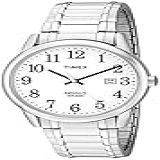 Timex Relógio De 38 Mm Com Pulseira De Expansão Easy Reader Prateado Branco Mens Standard