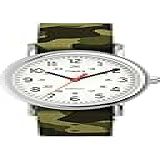 Timex Relógio Feminino Weekender 31 Mm – Caixa Prateada Com Pulseira De Tecido Camuflado Mostrador Branco, Camuflagem/branco