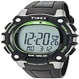 Timex Relógio Ironman Classic 100 Tamanho Completo Preto Verde Cronógrafo