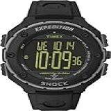 Timex Relógio Masculino Expedition Shock XL Com Pulseira De Resina De 50 Mm T49950 Preto Pulseira Black Alça