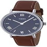 Timex Southview Relógio Masculino Com Pulseira De Couro De 41 Mm  Bronzeado Azul  Relógio Southview