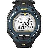 Timex T5k413 Ironman Classic 30 Masculino Grande, Preto/azul, 43 Mm., Relógio De Quartzo, Cronógrafo