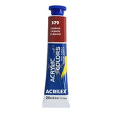 Tinta Acrílica Acrylic Colors 20ml Bisnaga Acrilex Cor 379 Carmim