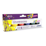 Tinta Acrílica Fosca Art Teen Com 6 Unidades Acrilex