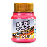 Tinta Acrílica Metálica Acrilex Artesanato 37ml Metal Colors Cor Vermelho 555