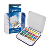 Tinta Aquarela Pastilha 24 Cores Pincel Bloco Canson