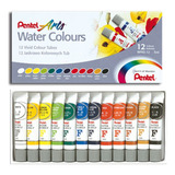 Tinta Aquarela Pentel Water Colour 12 Cores 5ml Ilustração