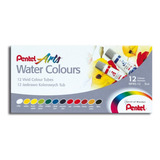 Tinta Aquarela Water Colours 12 Cores Variadas Pentel Arts