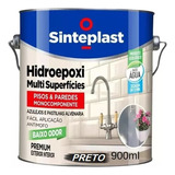 Tinta Epoxi Base Agua Brilhante Piso Azulejo 900 Ml Preto