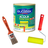 Tinta Epoxi Branca P Pintar Azulejo 900ml Pincel Rolo