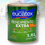 Tinta Exterior Rendimento Extra Eucatex Acrílica 3 6l Cores