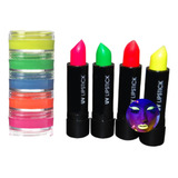 Tinta Facial 5 Cores 2 Batom Festa Neon Maquiagem Fluor