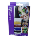 Tinta Facial Color Make Cremosa Artística Kids Com 5 Cores