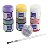 Tinta Facial Color Make Kids Com 6 Cores Pincel Glitter