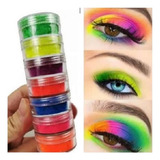 Tinta Facial Color Make Pó Neon Com 6 Cores Brilha No Escuro