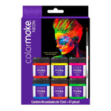 Tinta Facial Neon Fluorescente Liquida Com 6 Cores Colormake