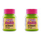 Tinta Fosca Artesanato Pva 37ml Verde Maçã 802 Kit C 2