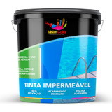 Tinta Impermeabilizante Para Piscina Cor Azul 14 Lts