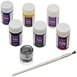 Tinta Líquida Pote 15Ml Pincel Glitter Po Cartela 6 Cores Colormake