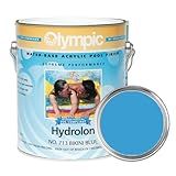 Tinta Olímpica Para Piscina Hydrolon Azul De Biquíni 1 Galão Revestimento De Emulsão Acrílica à Base De água Para Piscina Brilho Baixo Acabamento Acetinado Para Piscinas De Gesso Ou