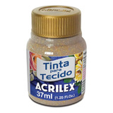 Tinta Para Tecido Glitter 37ml Ouro Acrilex