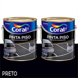 Tinta Pinta Piso Premium Grande Circulação 3 6 L Kit C 2 Acabamento Mate Cor Preto