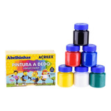 Tinta Pintura A Dedo 15ml Infantil Com 6 Cores Acrilex