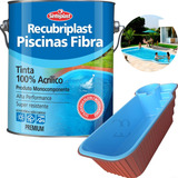Tinta Piscina Fibra Azul Impermeabilizante Recubriplast 3 6l