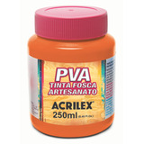 Tinta Pva Artesanato Laranja 250ml Acrilex P Madeira