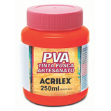 Tinta Pva Artesanato Vermelho Vivo 250ml Acrilex P Madeira