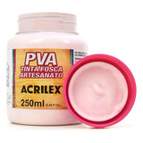 Tinta Pva Fosca Para Artesanato 250ml Acrilex 519 Branco Cor 813 Rosa Bebê