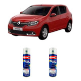 Tinta Spray Automotiva Renault Vermelho Vivo + Verniz 300ml