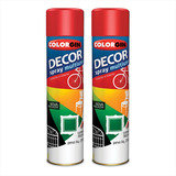 Tinta Spray Colorgin Multiuso Seca Rápido Cores Kit C 2