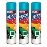 Tinta Spray Multiuso Colorgin Decor 360ml Kit 3 Varias Cores