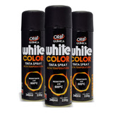 Tinta Spray White Color Alta Temperatura Preto Fosco 3 Peças