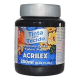 Tinta Tecido Acrilex Artesanato 250ml Preto