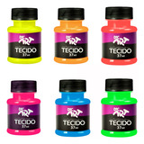 Tinta Tecido Dac Fluorescente 37ml Neon Super Resistente 6un