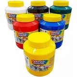 Tinta Tempera Guache 500ml Kit C 6 Acrilex Cores Sortidas