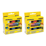 Tinta Tempera Guache Fantasia Glitter Kit C 2 Caixas