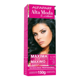 Tintura Alfaparf Alta Moda É Colore Pigmentos Micronizados Concentrados Tom 1 11 Preto Azulado Para Cabelo