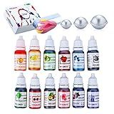 Tintura De Sabão E Moldes De Bomba De Banho Pacote De 12 Corantes Líquidos 10 Ml 8 Moldes De Bomba De Banho 25 Sacos De Embrulho 1 Selante Para Corante De Alimentos Naturais Pigmento Viscoso