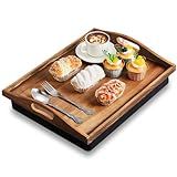 Tioncy Bandeja De Colo De Bambu Com Almofada Removível 40 Cm X 33 Cm Mesa De Colo Com Alças Para Adultos Comendo Na Poltrona Reclinável Presente De Inauguração De Casa Cor Queimada 1 Peça 