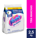 Tira Manchas Vanish Em Pó Crystal White Oxi Action Para Roupas Brancas Refil 2 5kg