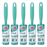 Tira Pelo Roupa Rolo Adesivo Rolinho C 30 Folhas Kit 5 Pc