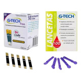 Tiras fitas Reagentes G tech Free 50 Lancetas