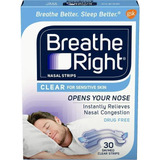 Tiras Nasais Breathe Right Para Pele Sensível 30 Unidades