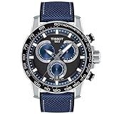 Tissot Relógio Masculino Supersport Chrono 316L Aço Inoxidável Caixa Relógio De Quartzo Suíço Azul Preto Tecido 22 T1256171705103 Preto Azul Relógio De Quartzo