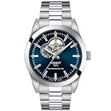 Tissot Relógio Masculino T1274071104101 Gentleman Powermatic 80 Com Coração Aberto Azul Contemporâneo