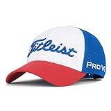 Titleist Boné De Golfe De Malha Padrão Tour Performance Branco Azul Royal Vermelho OSF